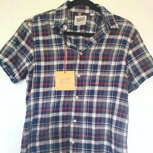 NWT Men's Naked & Famous Flannel Button Down Short Sleeve Shirt - Size Small